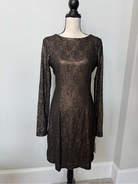 2b Rych Long-Sleeve Metallic Lace and Sequin Dress